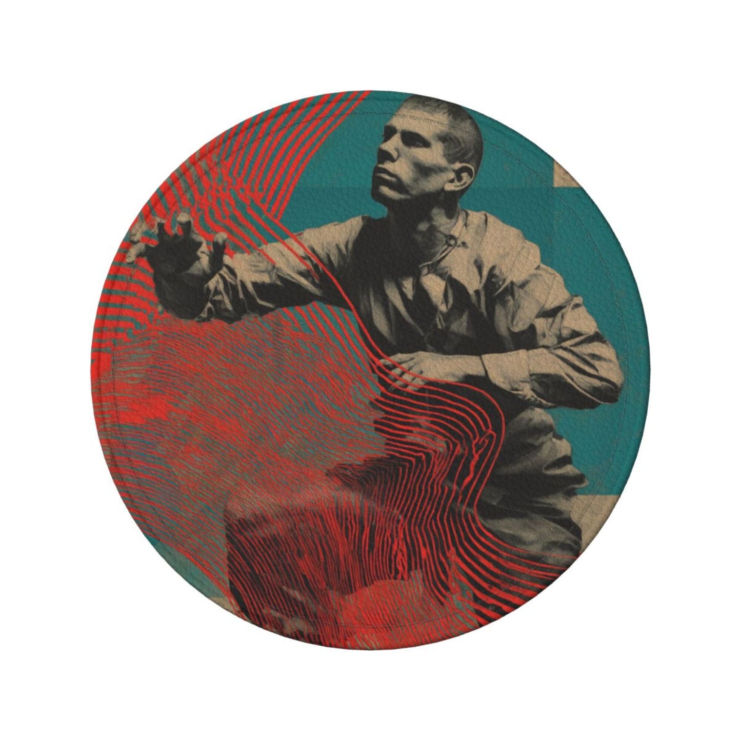 Personalized Artistic Round Leather Coaster (Diameter 10cm, Thickness 0.3cm)